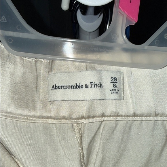 Abercrombie & Fitch Cream Wide Leg Satin Pants - Picture 2 of 9